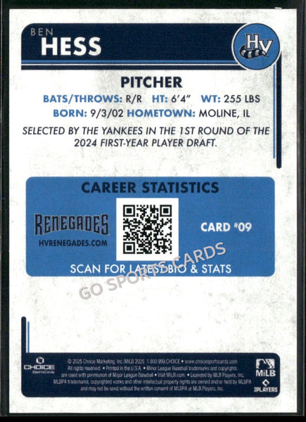 2025 Hudson Valley Renegades Ben Hess