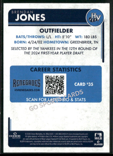 2025 Hudson Valley Renegades Brendan Jones