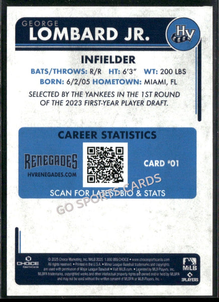 2025 Hudson Valley Renegades George Lombard Jr