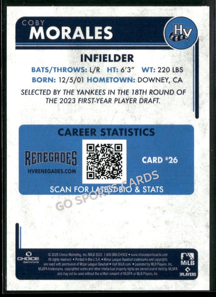 2025 Hudson Valley Renegades Coby Morales