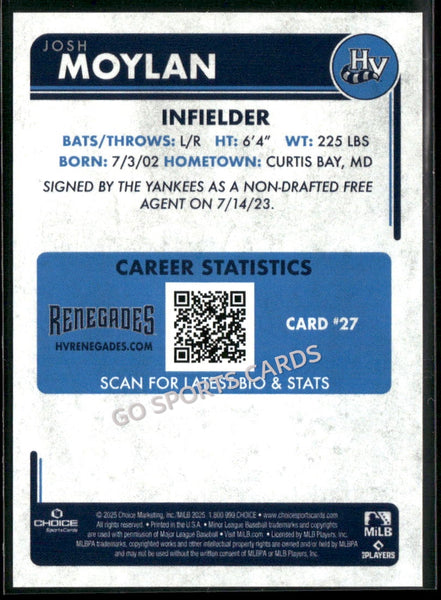 2025 Hudson Valley Renegades Josh Moylan