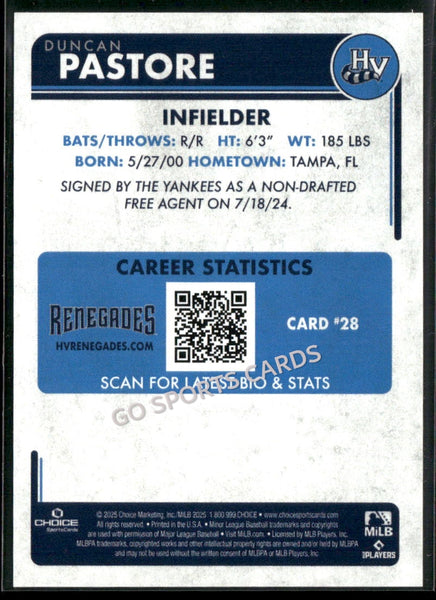 2025 Hudson Valley Renegades Duncan Pastore