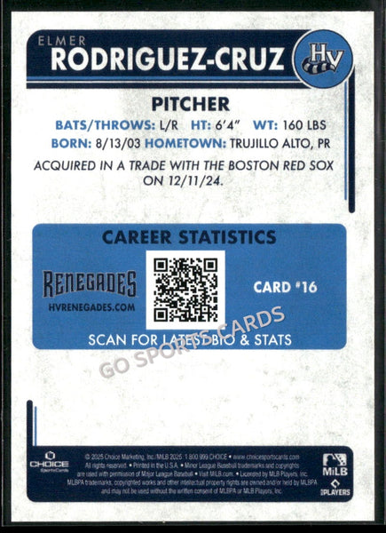 2025 Hudson Valley Renegades Elmer Rodriguez Cruz