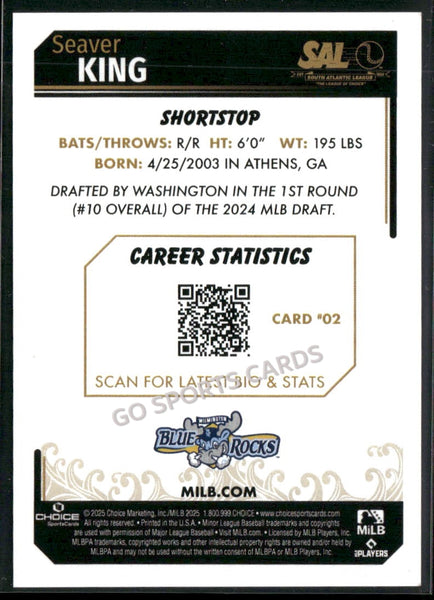 2025 South Atlantic League Top Prospects SAL Seaver King
