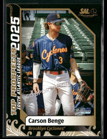 2025 South Atlantic League Top Prospects SAL Carson Benge