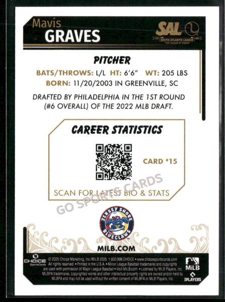 2025 South Atlantic League Top Prospects SAL Mavis Graves