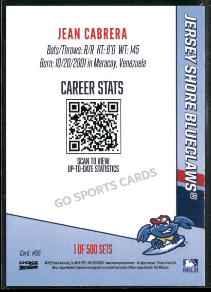 2025 Jersey Shore BlueClaws Top Prospects Jean Cabrera