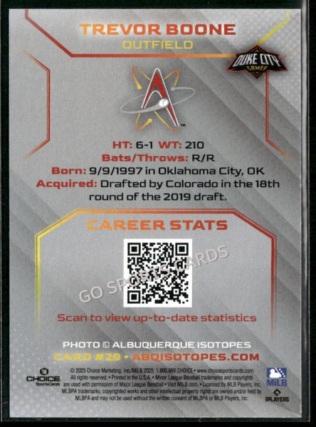 2025 Albuquerque Isotopes Trevor Boone