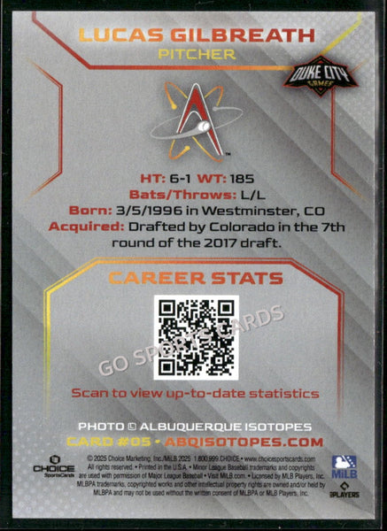 2025 Albuquerque Isotopes Lucas Gilbreath
