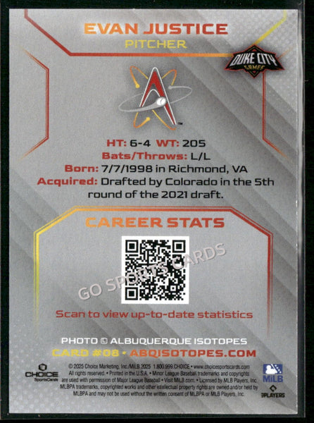 2025 Albuquerque Isotopes Evan Justice