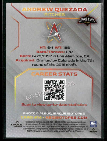 2025 Albuquerque Isotopes Andrew Quezada