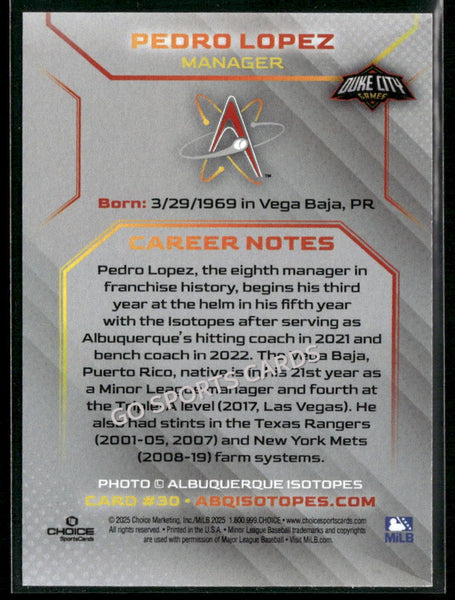 2025 Albuquerque Isotopes Pedro Lopez