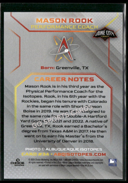 2025 Albuquerque Isotopes Mason Rook