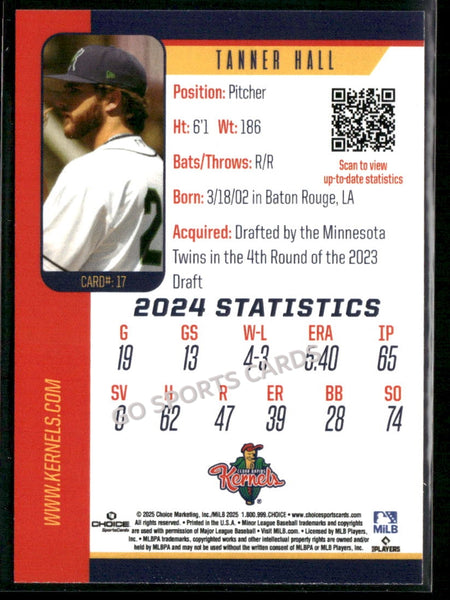 2025 Cedar Rapids Kernels Tanner Hall