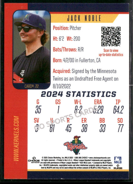 2025 Cedar Rapids Kernels Jack Noble