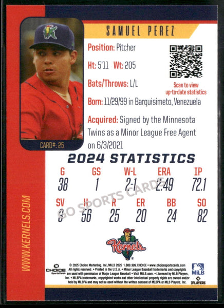2025 Cedar Rapids Kernels Samuel Perez
