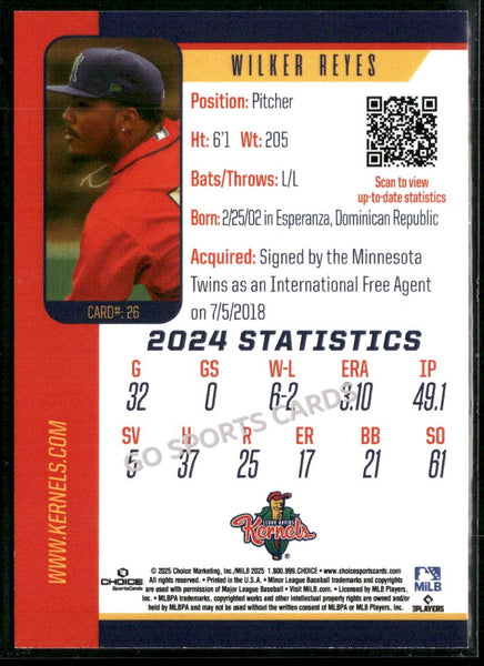 2025 Cedar Rapids Kernels Wilker Reyes