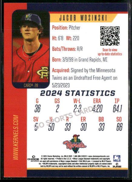 2025 Cedar Rapids Kernels Jacob Wosinski