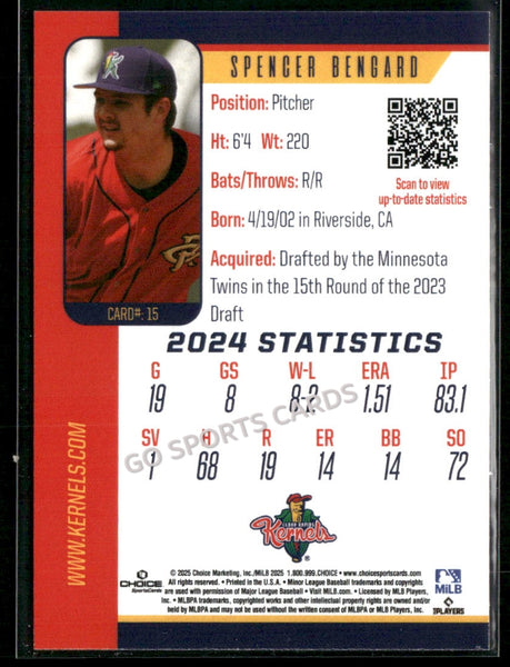 2025 Cedar Rapids Kernels Spencer Bengard