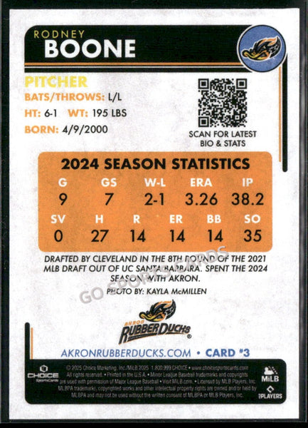 2025 Akron RubberDucks Rodney Boone