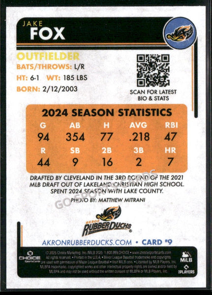 2025 Akron RubberDucks Jake Fox