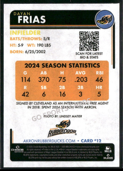 2025 Akron RubberDucks Dayan Frias