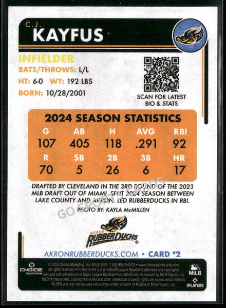 2025 Akron RubberDucks CJ Kayfus