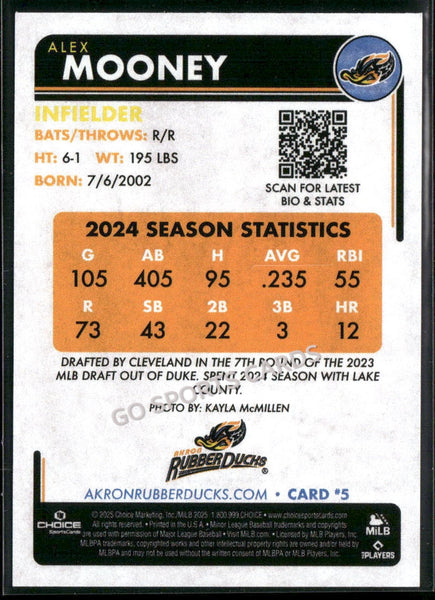 2025 Akron RubberDucks Alex Mooney