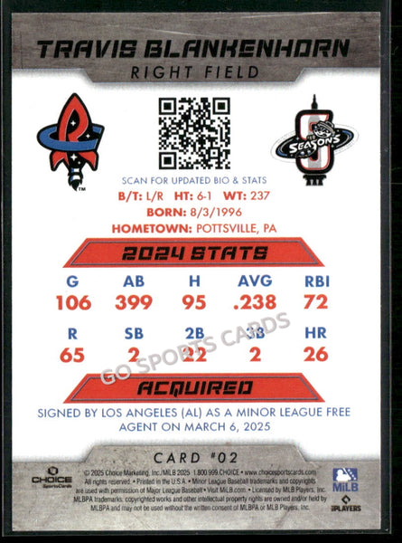 2025 Rocket City Trash Pandas Travis Blankenhorn