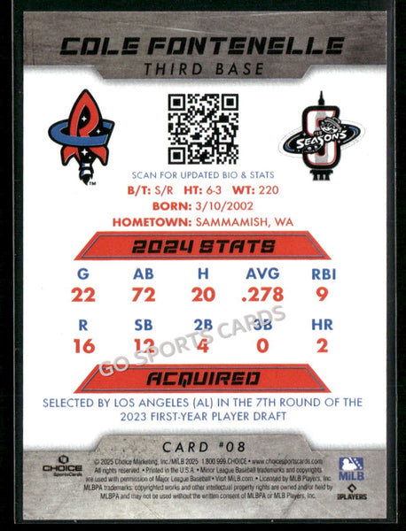 2025 Rocket City Trash Pandas Cole Fontenelle