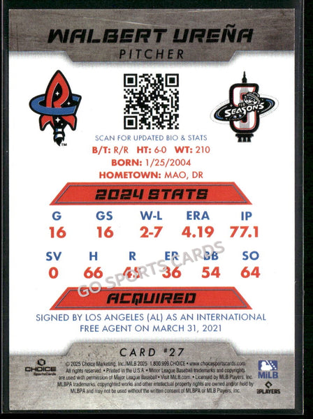 2025 Rocket City Trash Pandas Walbert Urena