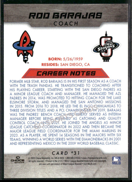 2025 Rocket City Trash Pandas Rod Barajas