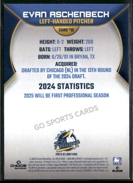 2025 Myrtle Beach Pelicans Evan Aschenbeck