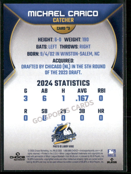 2025 Myrtle Beach Pelicans Michael Carico