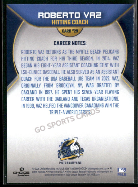 2025 Myrtle Beach Pelicans Roberto Vaz