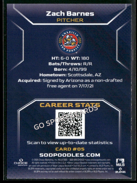 2025 Amarillo Sod Poodles Zach Barnes