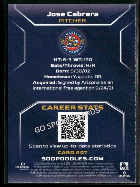 2025 Amarillo Sod Poodles Jose Cabrera