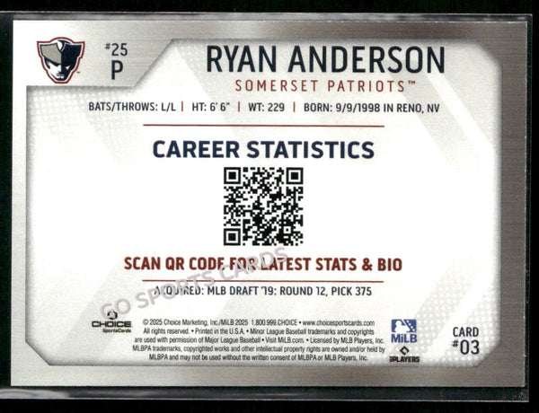 2025 Somerset Patriots Ryan Anderson