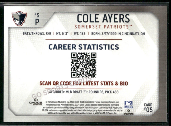 2025 Somerset Patriots Cole Ayers
