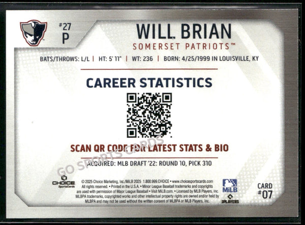 2025 Somerset Patriots Will Brian