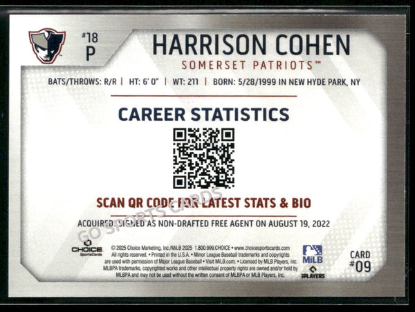 2025 Somerset Patriots Harrison Cohen