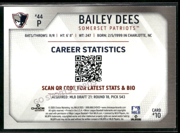 2025 Somerset Patriots Bailey Dees