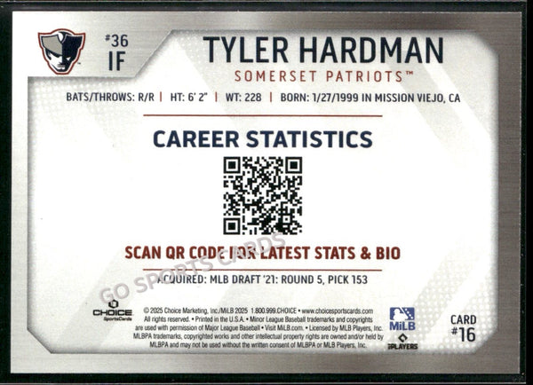 2025 Somerset Patriots Tyler Hardman