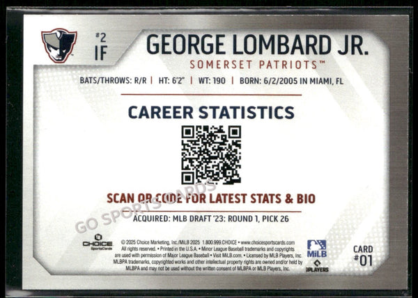2025 Somerset Patriots George Lombard Jr