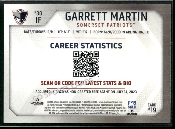 2025 Somerset Patriots Garrett Martin