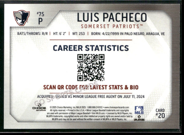 2025 Somerset Patriots Luis Pacheco