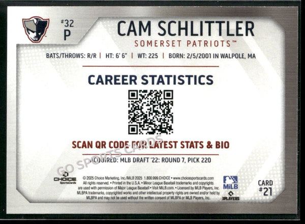 2025 Somerset Patriots Cam Schlittler