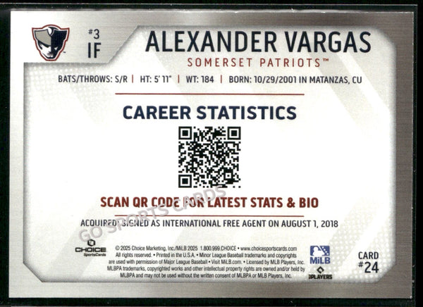 2025 Somerset Patriots Alexander Vargas
