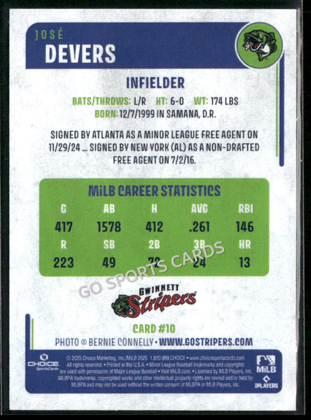 2025 Gwinnett Stripers Jose Devers