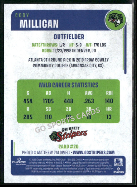 2025 Gwinnett Stripers Cody Milligan